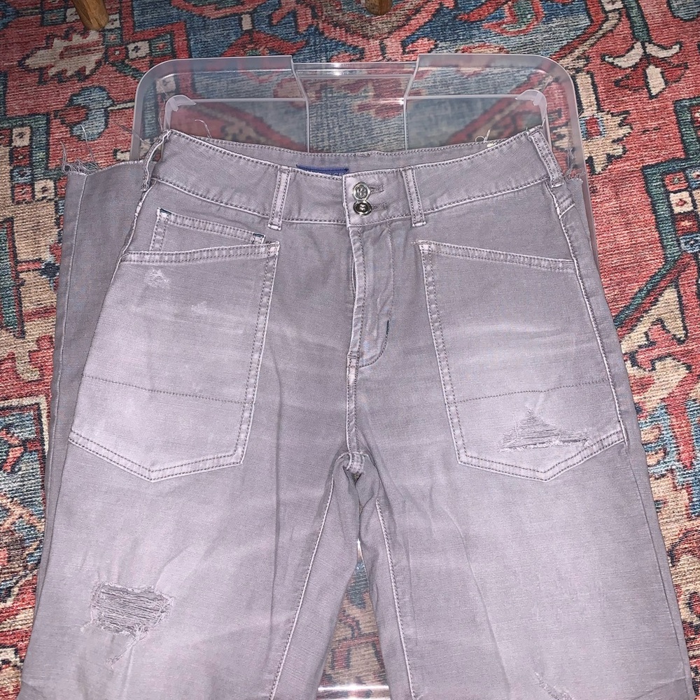 Pilcro, Anthropologie, The Wanderer, Gray Skinny Jeans with Distressed Details